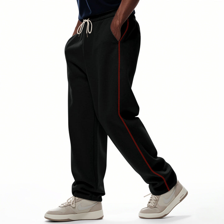 Herren nan locker sitzende Sweatpants mit seitlicher Ziernaht, elastischem Komfortbund und tiefen Eingrifftaschen Drune