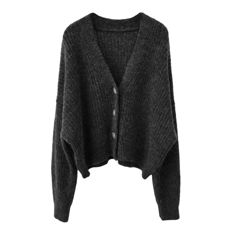 Damen Strickjacke mit V-Ausschnitt und hochwertigen Knopfdetails Drune