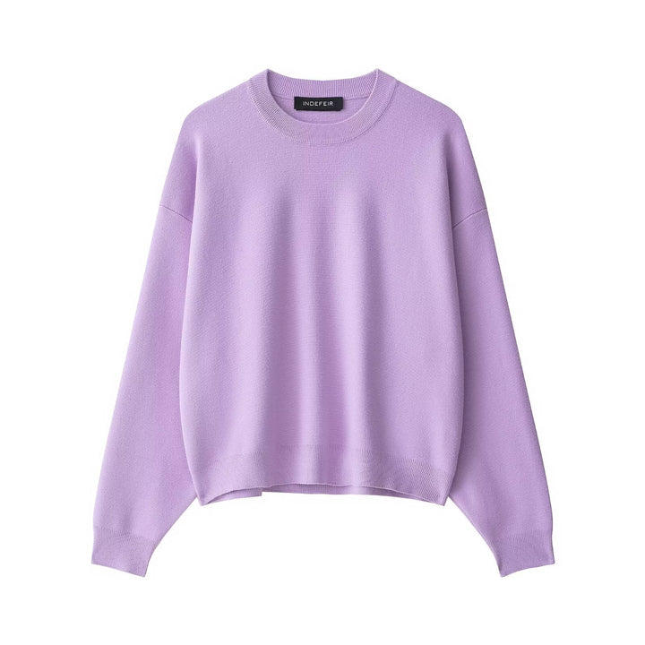 Damen lässiger Sweatpullover mit weitem Schnitt und modernem Rundhalsausschnitt Drune