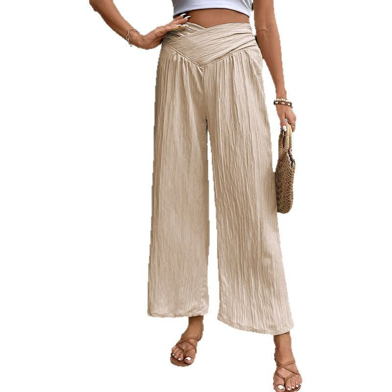 Damen Plissee-Hose mit hohem Bund und elegantem Schnitt Drune