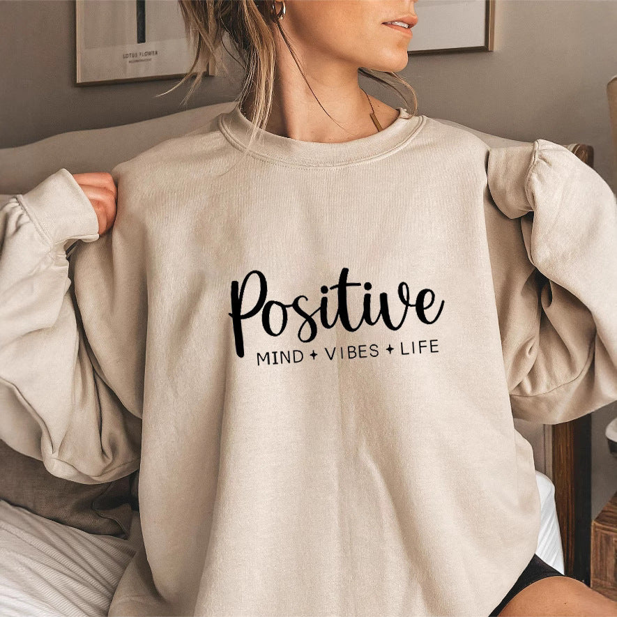Damen Sweatshirt mit voluminösen Ärmeln und inspirierendem Aufdruck Drune