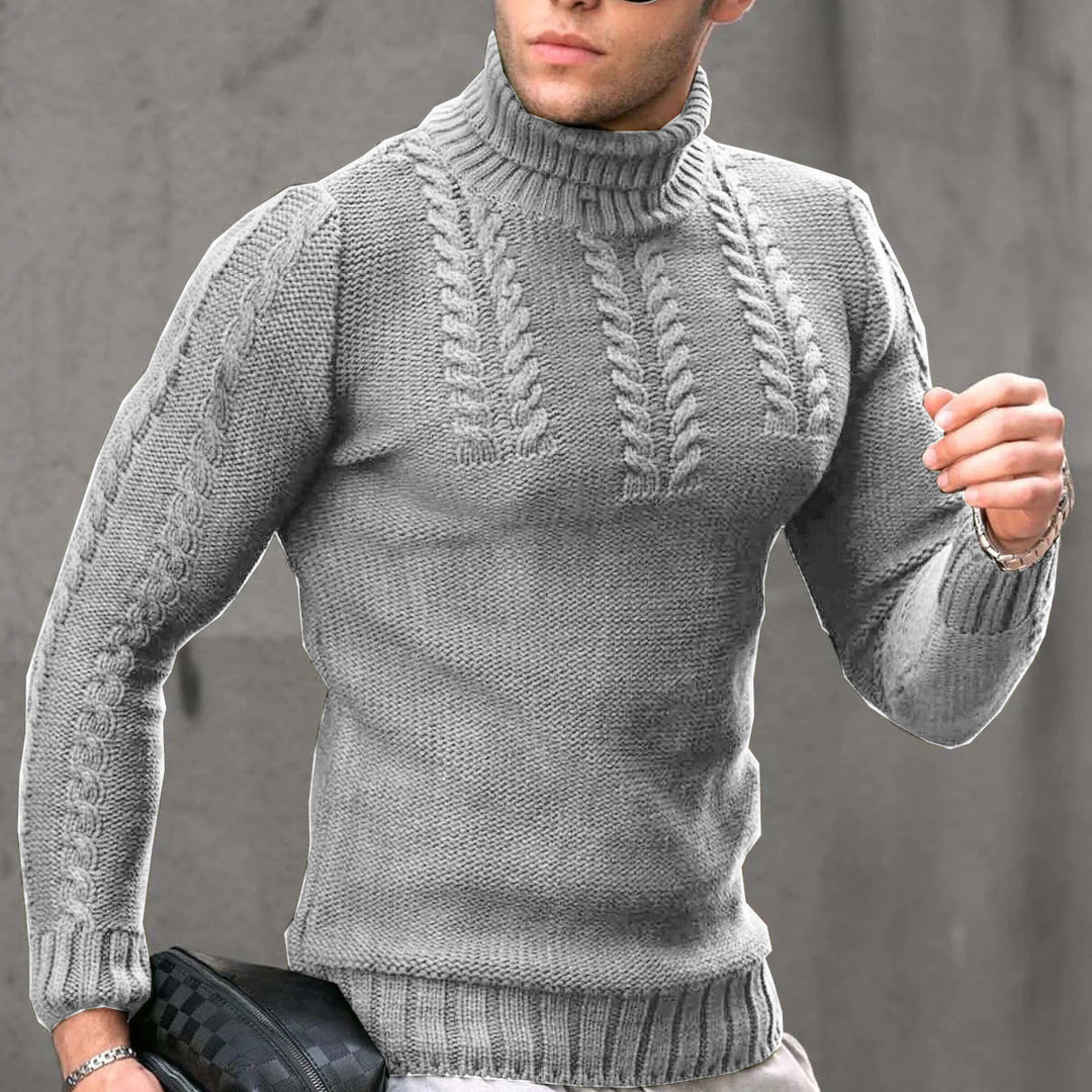 Herren Strickpullover mit hochstehendem Kragen Drune