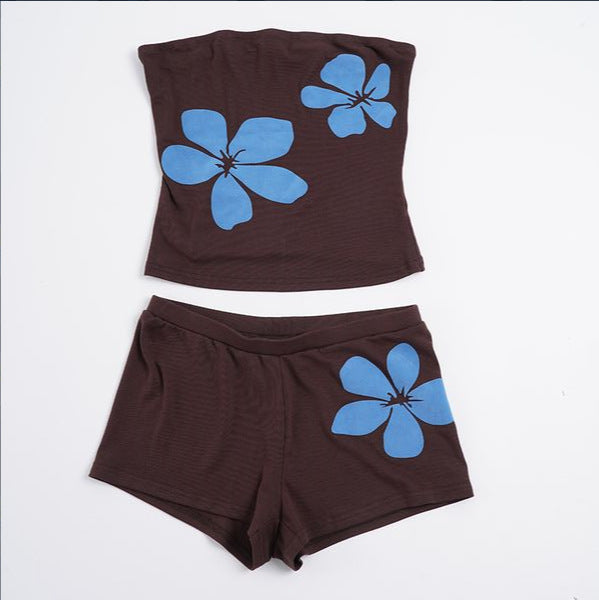 Damen Bandeau-Bikini-Set mit floralen Akzenten und hoher Bequemlichkeit Drune
