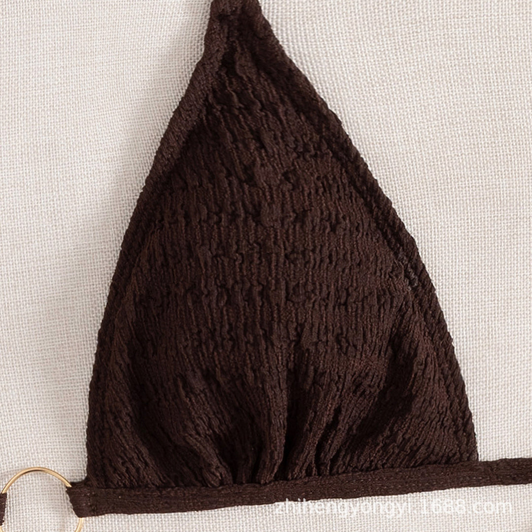 Damen Triangel-Bikini mit goldenen Kettenverzierungen Drune