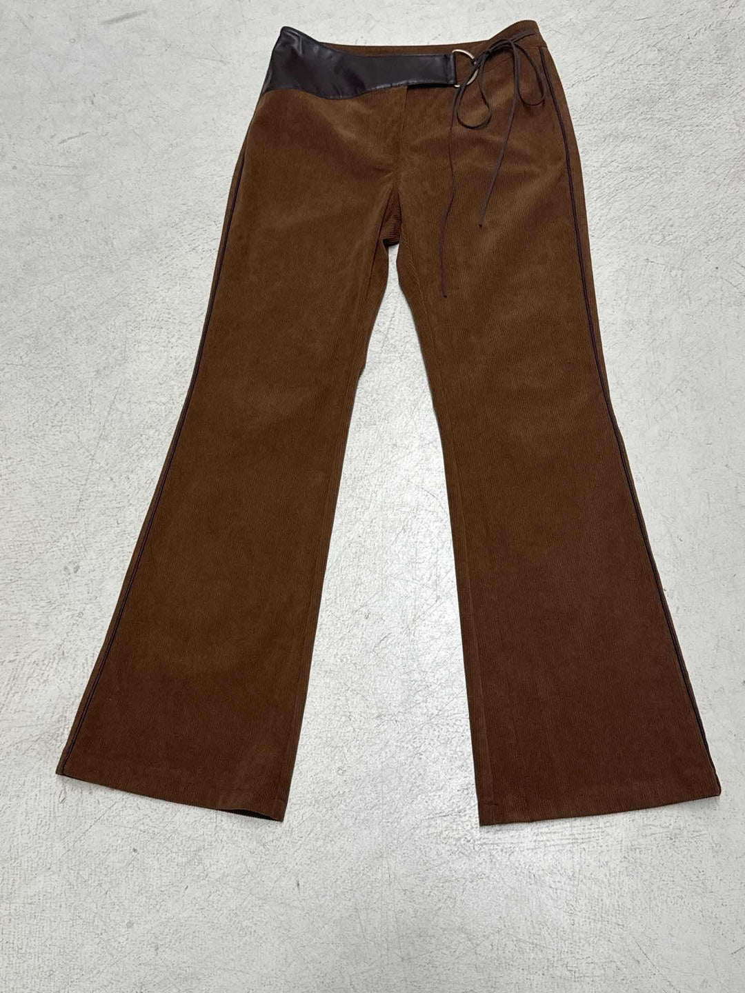 Damen modische Cordhose mit breitem Bein und verstellbarem Bund Drune