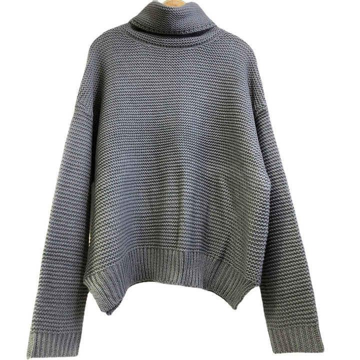 Damen Grobstrickpullover mit hohem Rollkragen und extravaganter Maschenstruktur Drune
