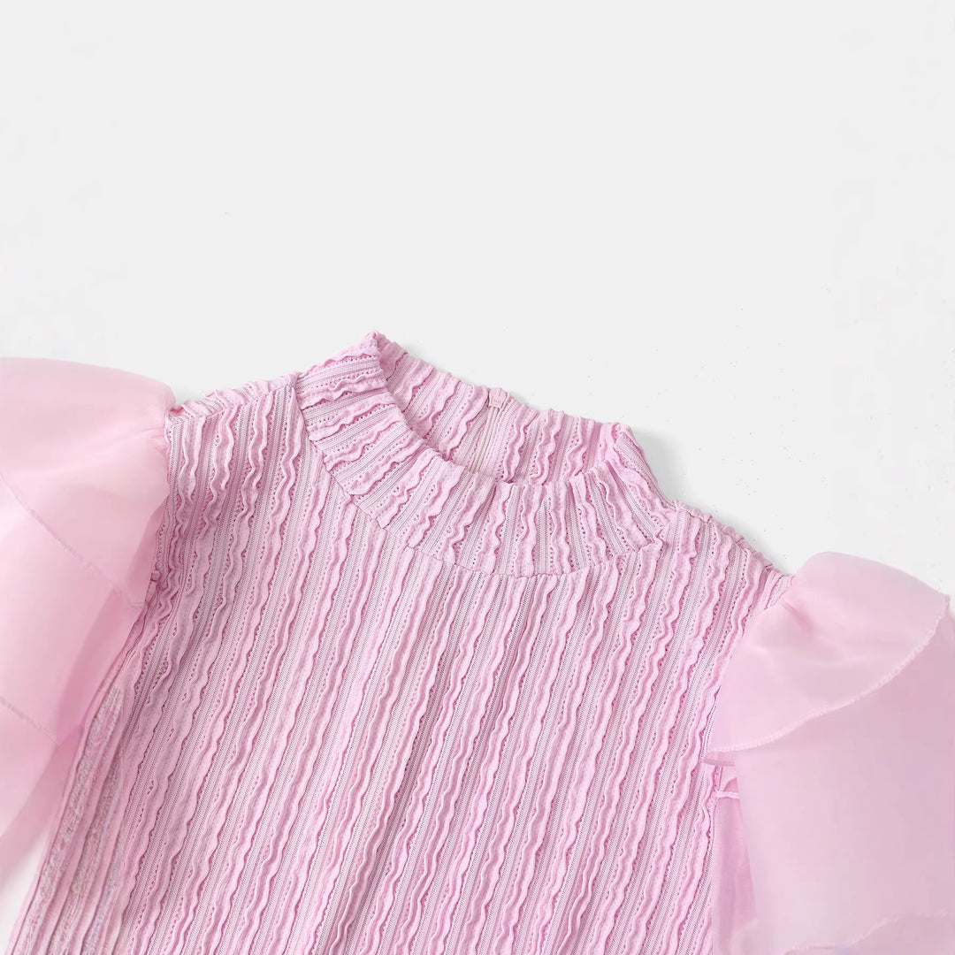 Damen Strickkleid mit Puffärmeln Drune