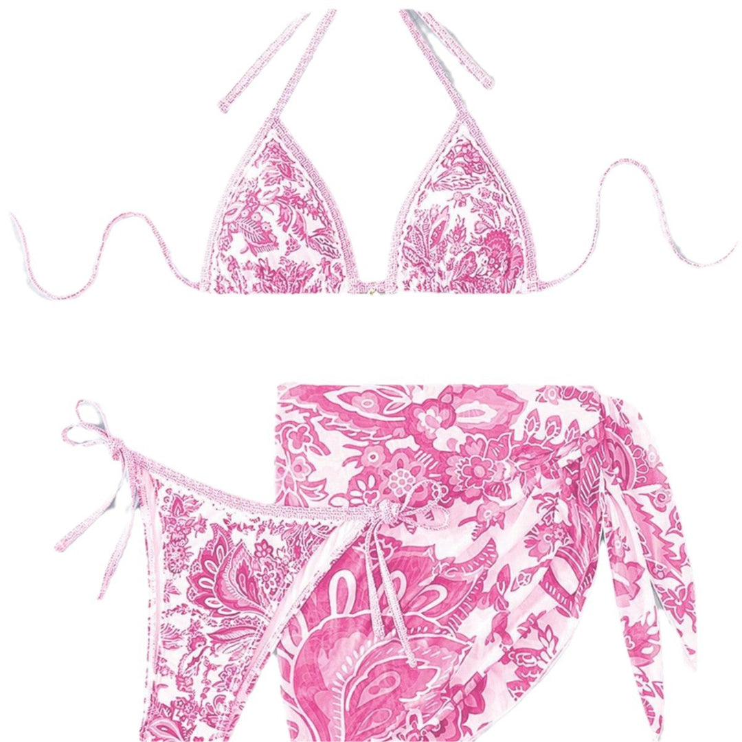 Damen Triangel-Bikini-Set mit elegantem Wickelrock Drune
