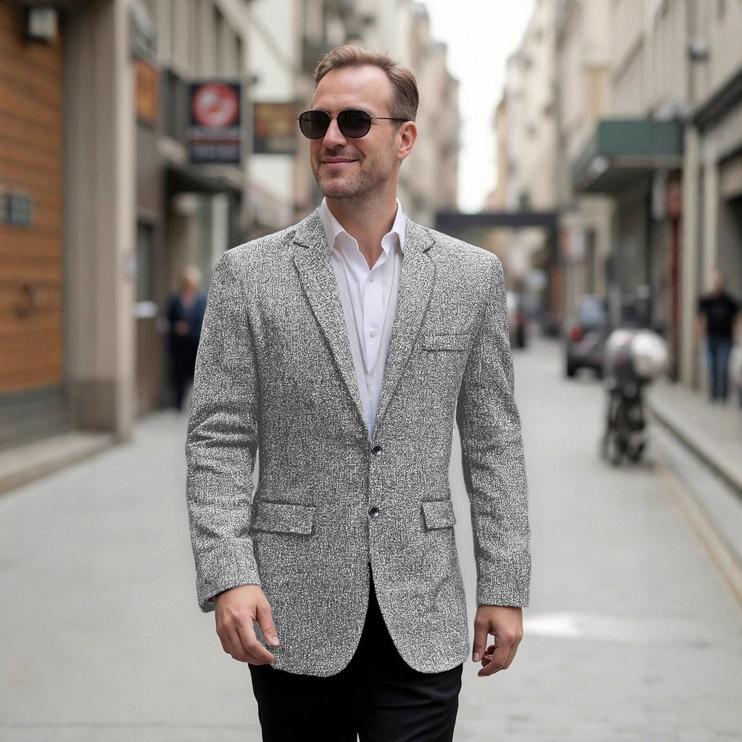 Herren eleganter strukturierter Freizeitblazer Drune