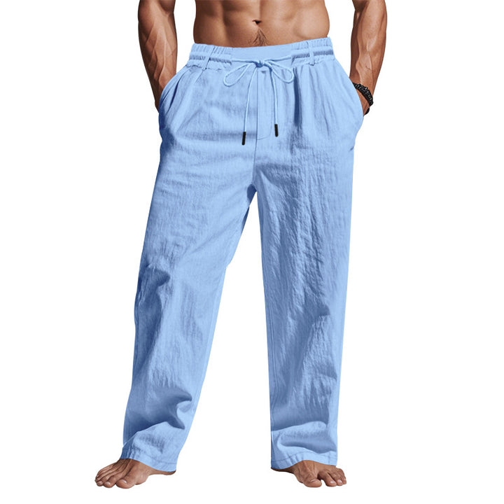 Herren entspannte Sommerhose mit elastischem Bund und praktischen Seitentaschen Drune