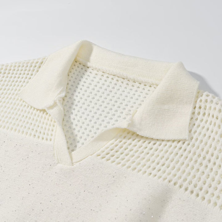 Damen Strickdress mit modernem V-Ausschnitt und elastischem Bund Drune