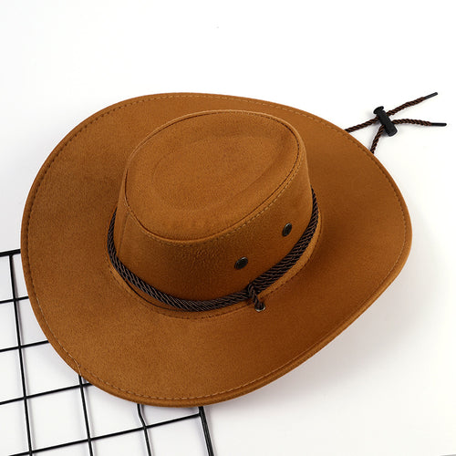 Damen Outdoor Cowboyhut aus weichem Mikrofaser-Wildleder mit Kordelzug Drune