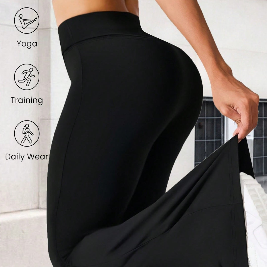 Damen Sportliche Hochbund Leggings und asymmetrisches Crop-Top Set Drune