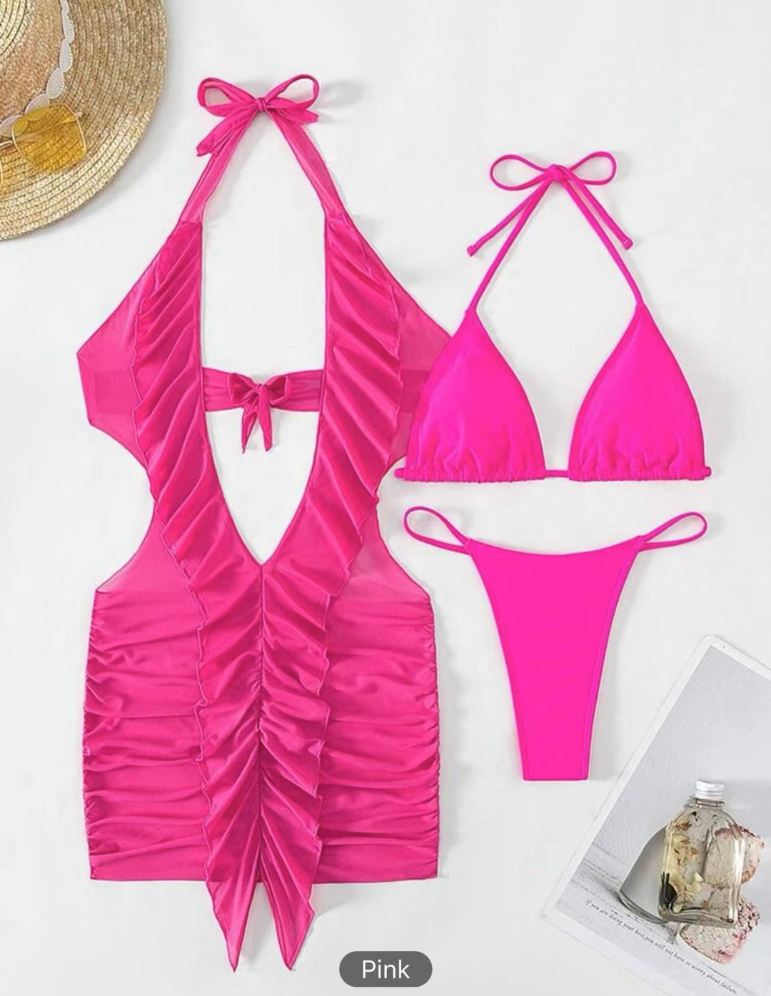Damen Bikini-Set mit raffiniertem Rüschendesign und verstellbaren Trägern Drune