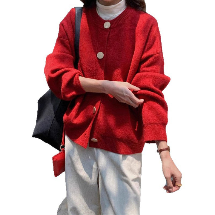 Damen Kuscheliger Strickcardigan mit Knopfdesign und feiner Textur Drune