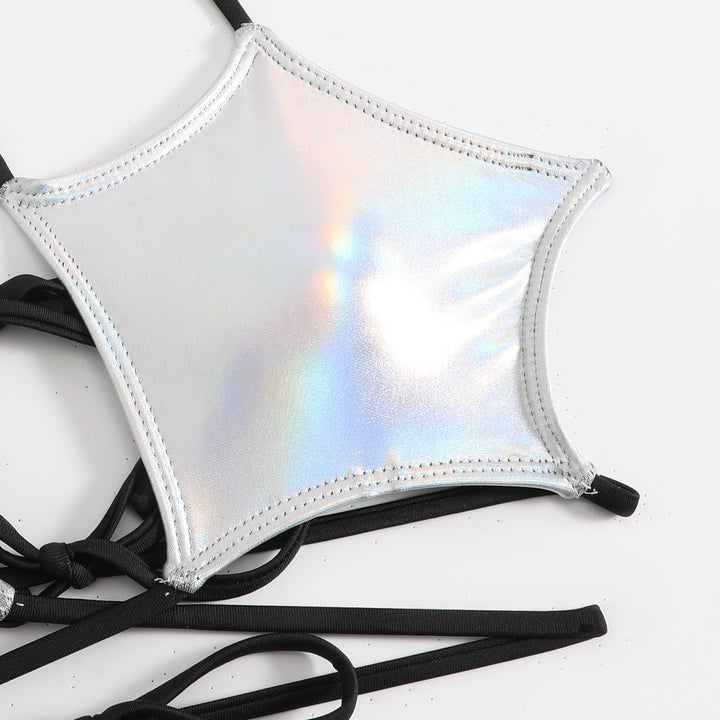 Damen Hochgeschnittener Bikini mit elegantem Schnür-Design Drune