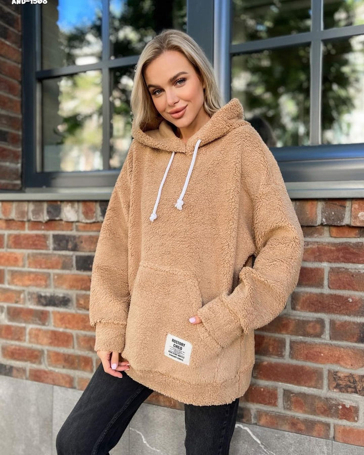 Damen Kuscheliger Kapuzenpullover aus Fleece Drune