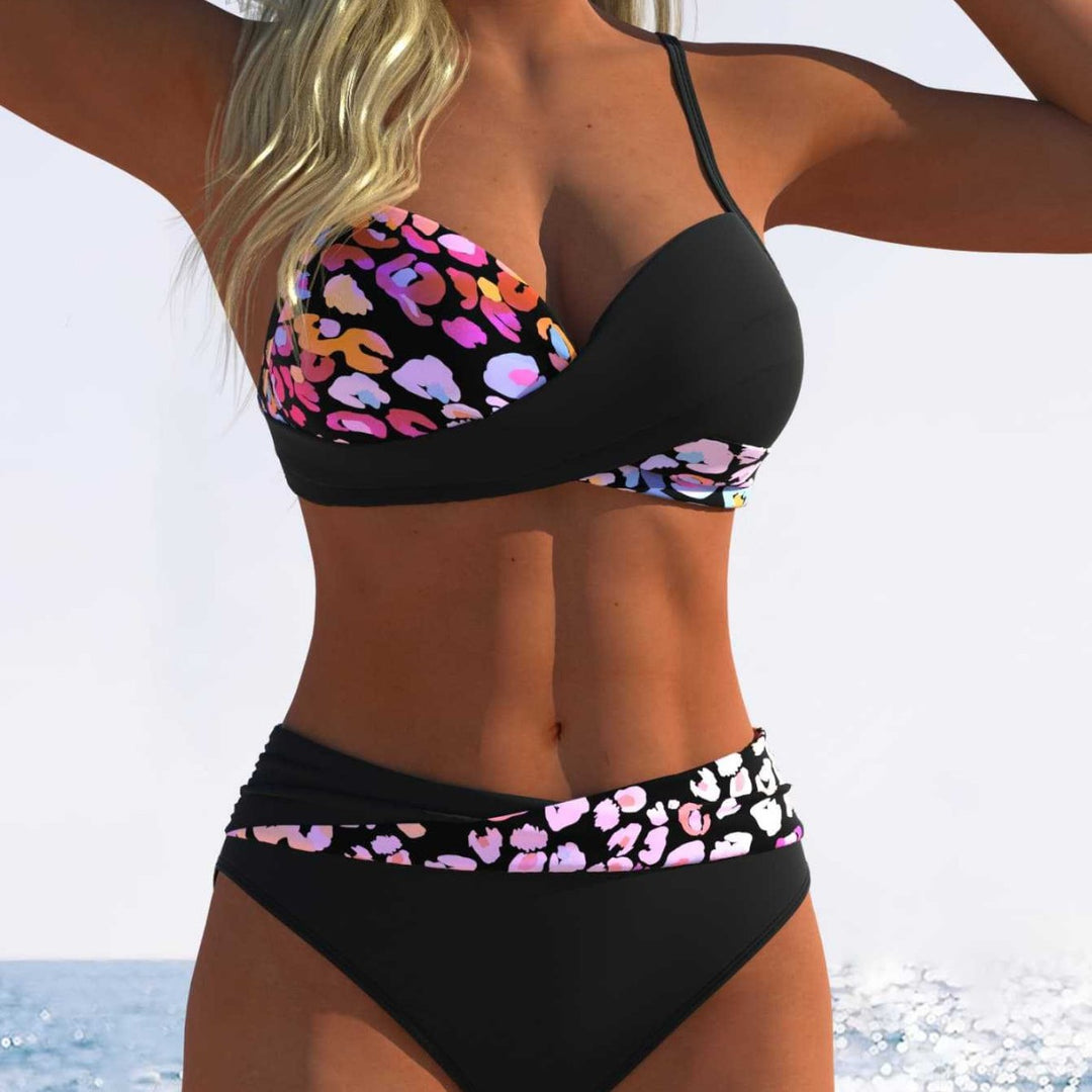 Damen Bikini mit gepolstertem Oberteil und hohem Taillenschnitt Drune