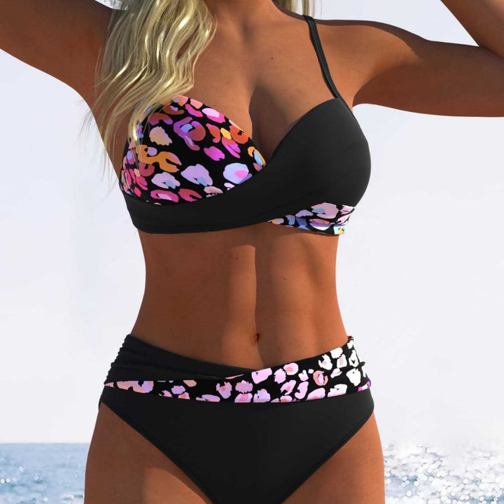 Damen Bikini mit gepolstertem Oberteil und hohem Taillenschnitt Drune