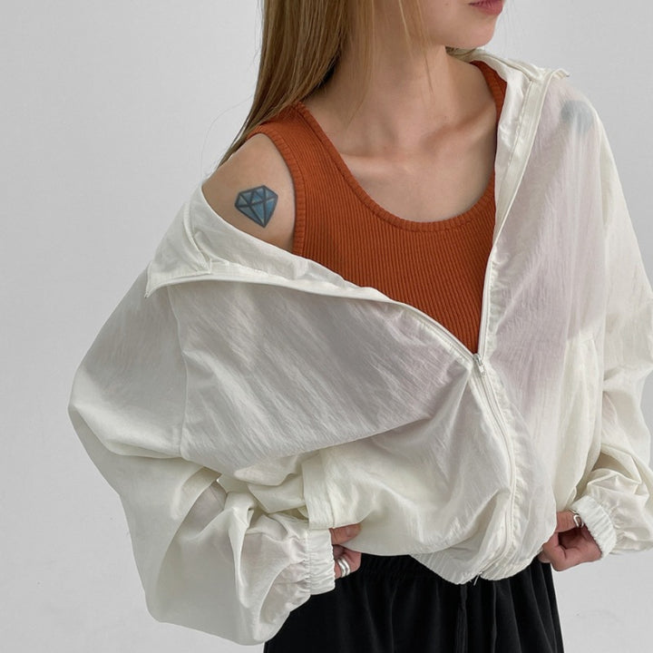 Damen lässige Windbreaker-Jacke Drune