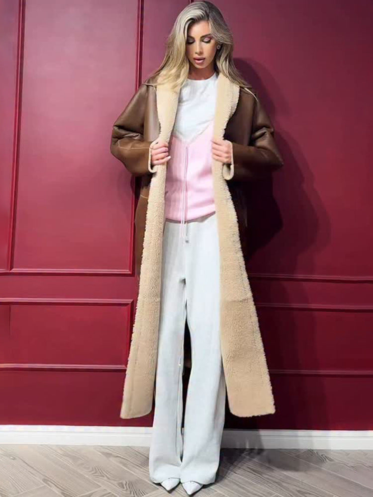 Damen lange, gefütterte Trenchcoatjacke Drune