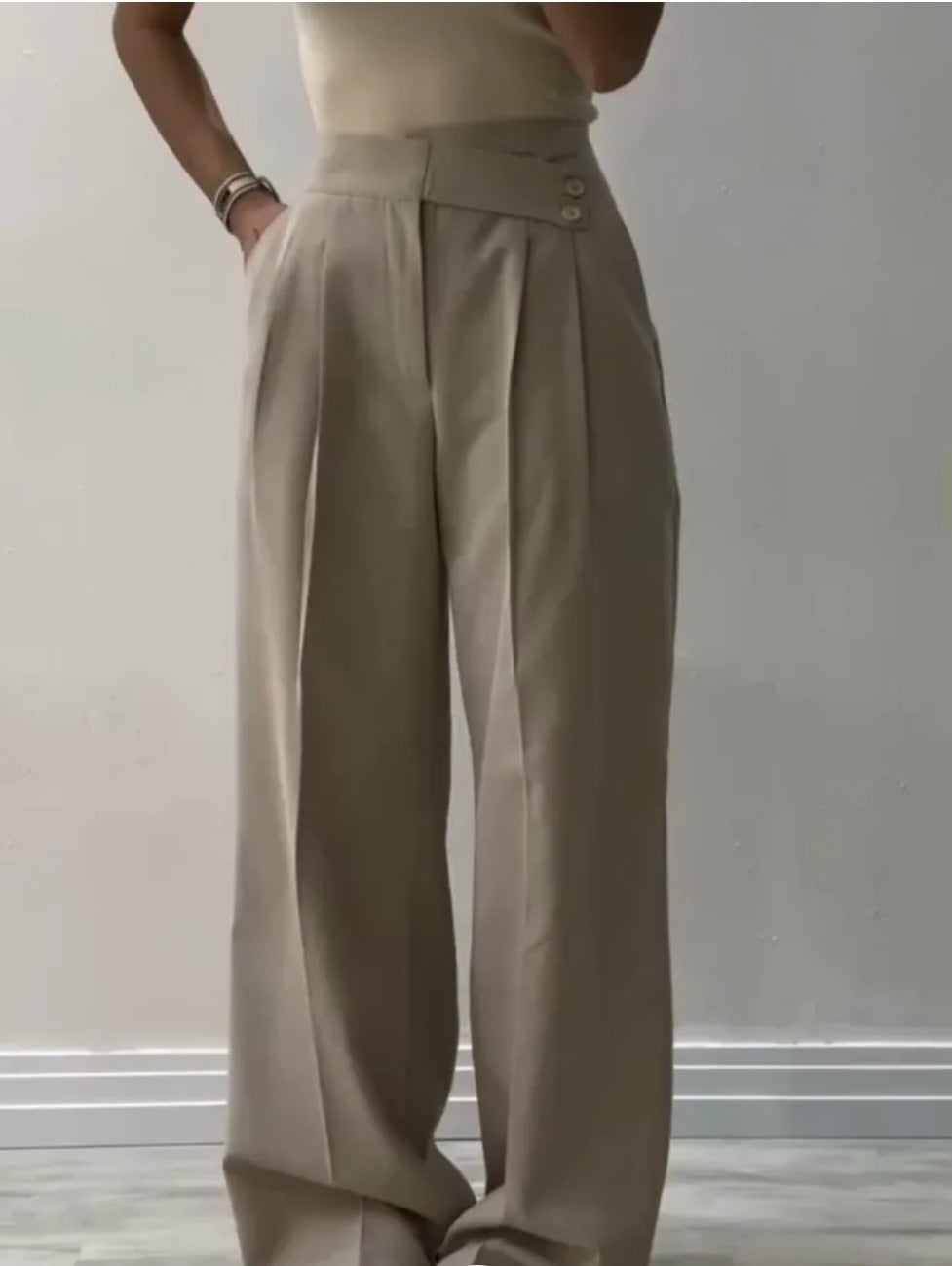 Damen Elegante und weite Bügelfaltenhose Drune