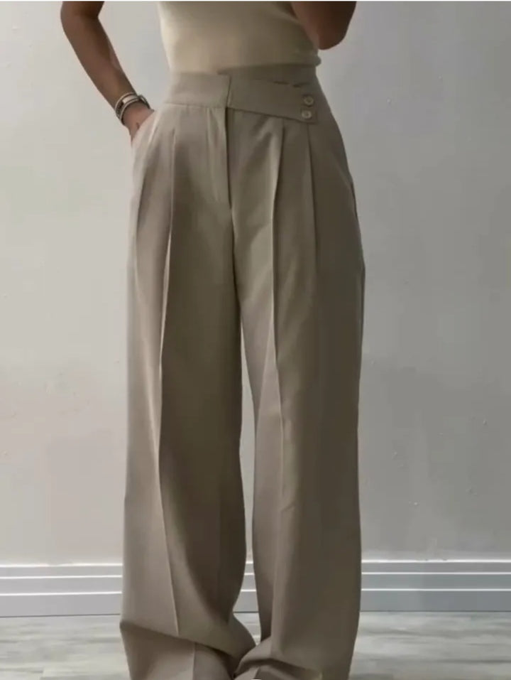 Damen Elegante und weite Bügelfaltenhose Drune