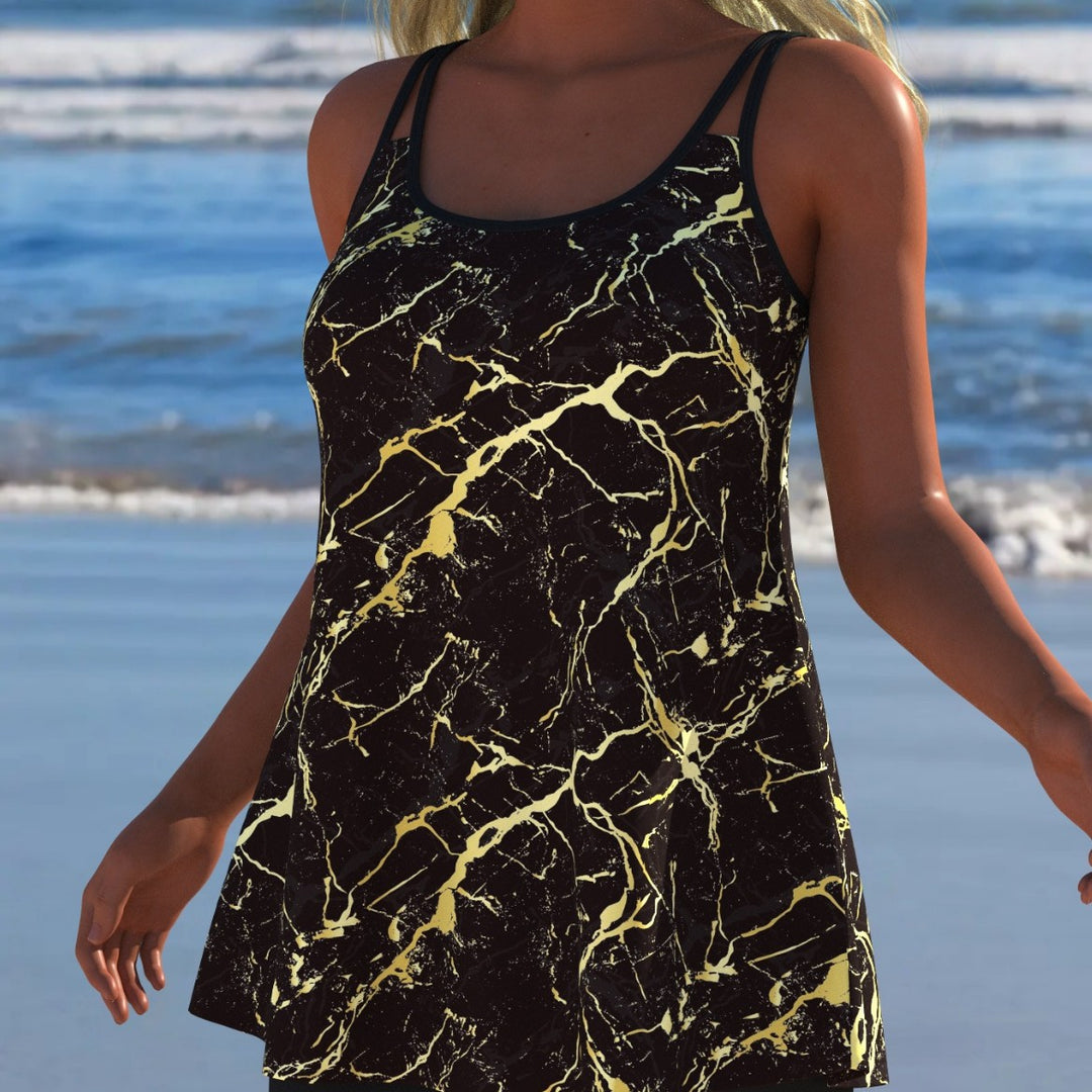 Damen Schwimmanzug mit modischem A-Linien-Schnitt und floralem Design Drune