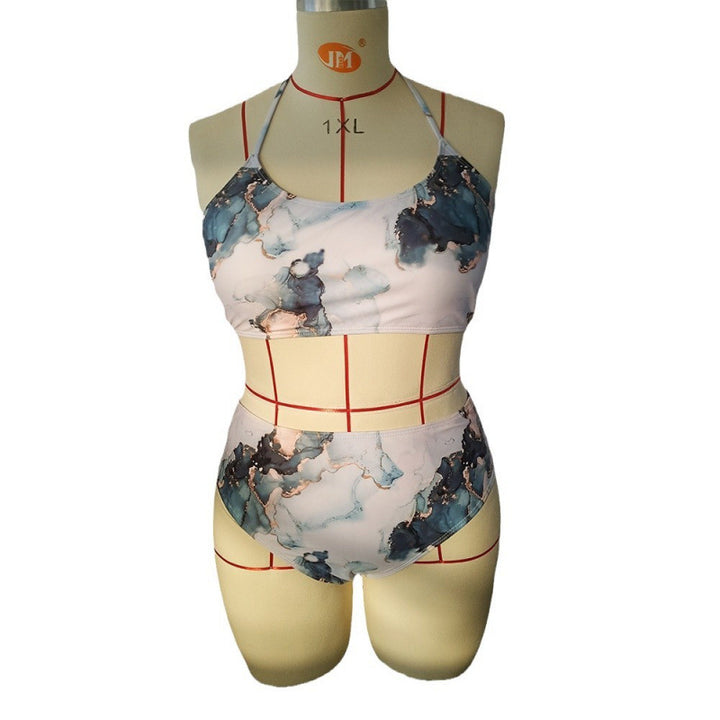 Damen Triangel-Bikini mit floralem Design und elastischem Bund Drune