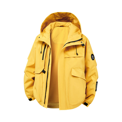 Herren technische Outdoor-Jacke mit wasserdichtem Material und zahlreichen Reißverschlusstaschen Drune