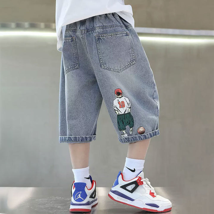 Jungen Basketball Shorts mit coolem Comic-Print Drune