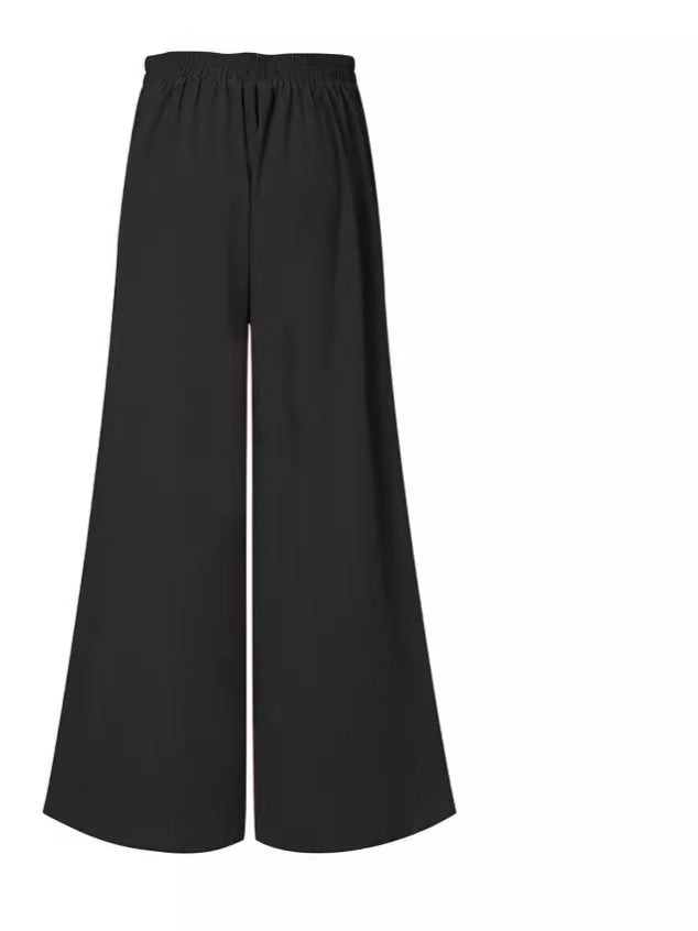 Damen Weite Palazzohose mit dekorativen Knopfdetails Drune