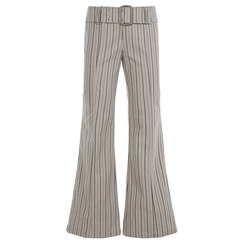 Damen Flared Hose mit eleganten Streifen und tailliertem Schnitt Drune