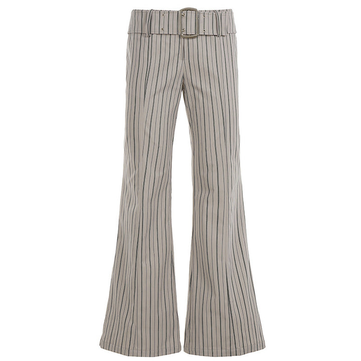 Damen Flared Hose mit eleganten Streifen und tailliertem Schnitt Drune
