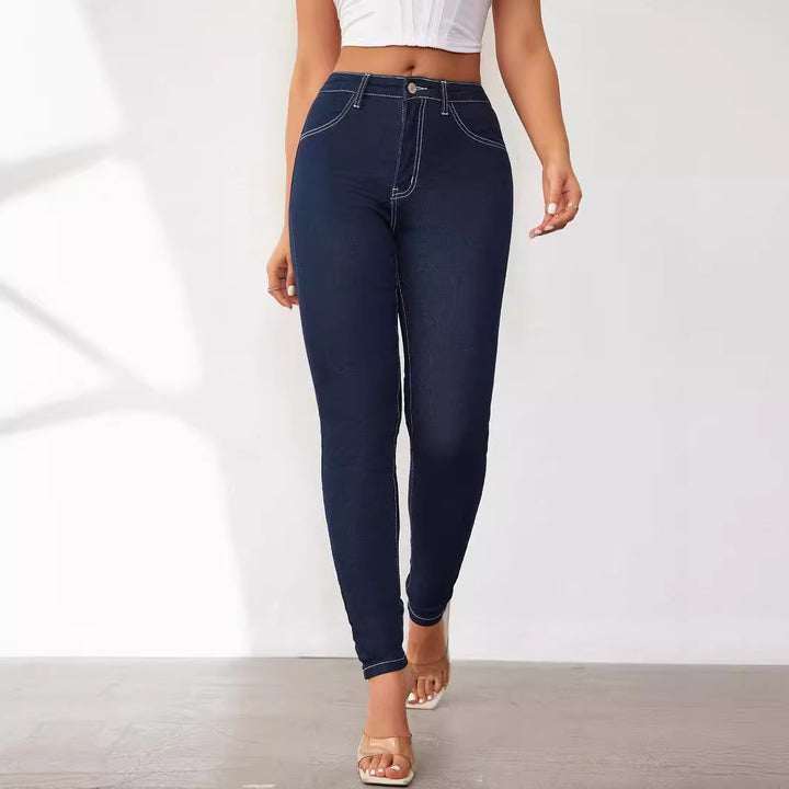 Damen Slim Fit Jeans mit hohem Bund und innovativer Nahtführung Drune