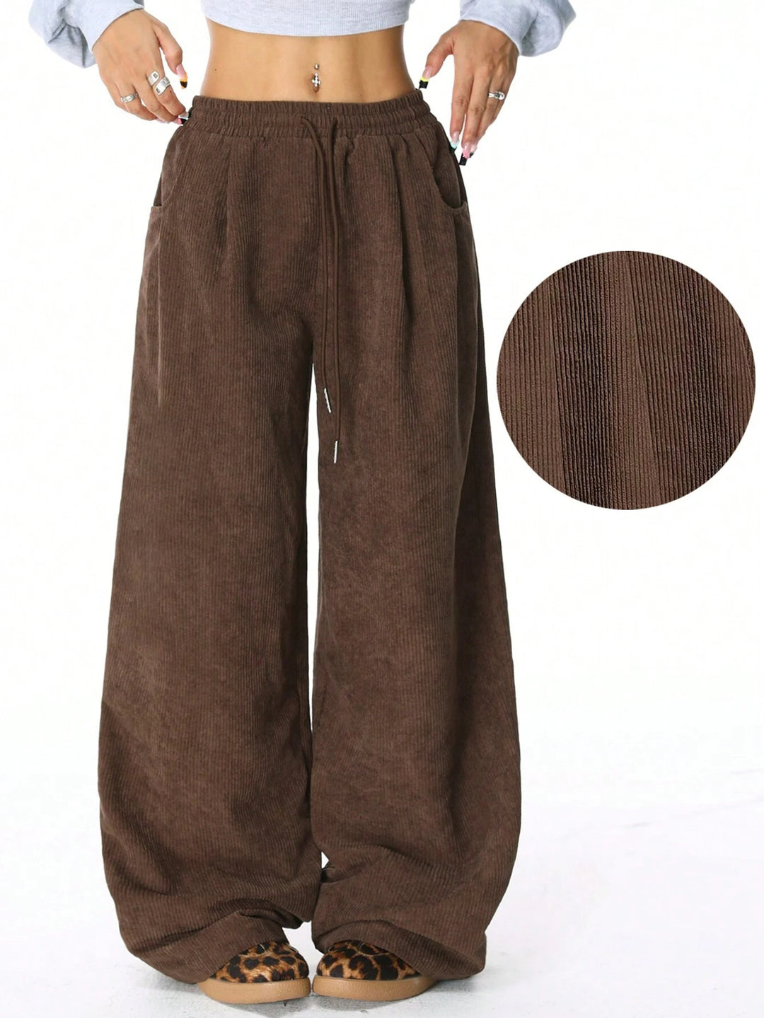 Damen Weite Komforthose aus weichem Cord Drune