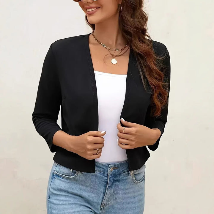 Damen Luftiger Cardigan mit offenem Frontdesign und ¾-Ärmeln Drune