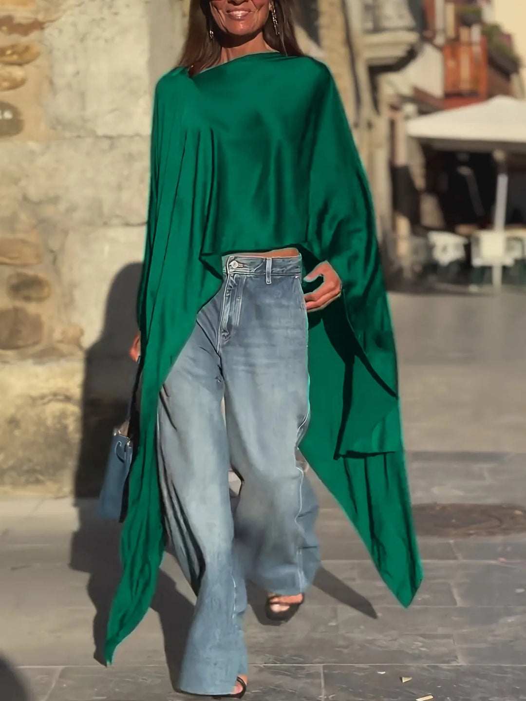 Damen modisches Oversized-Oberteil mit fließendem Schnitt Drune