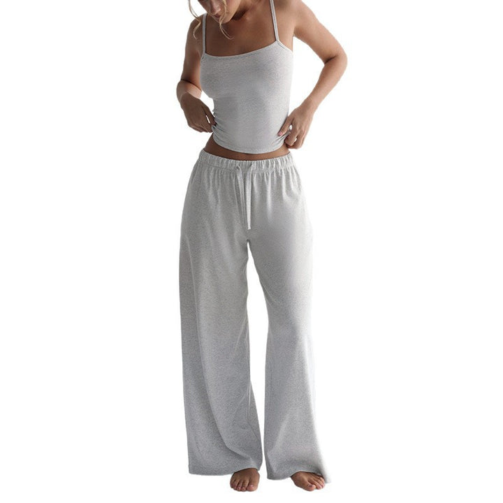 Damen Gemütliches und stylisches Lounge-Set mit weitem Bein und Trägeroberteil Drune