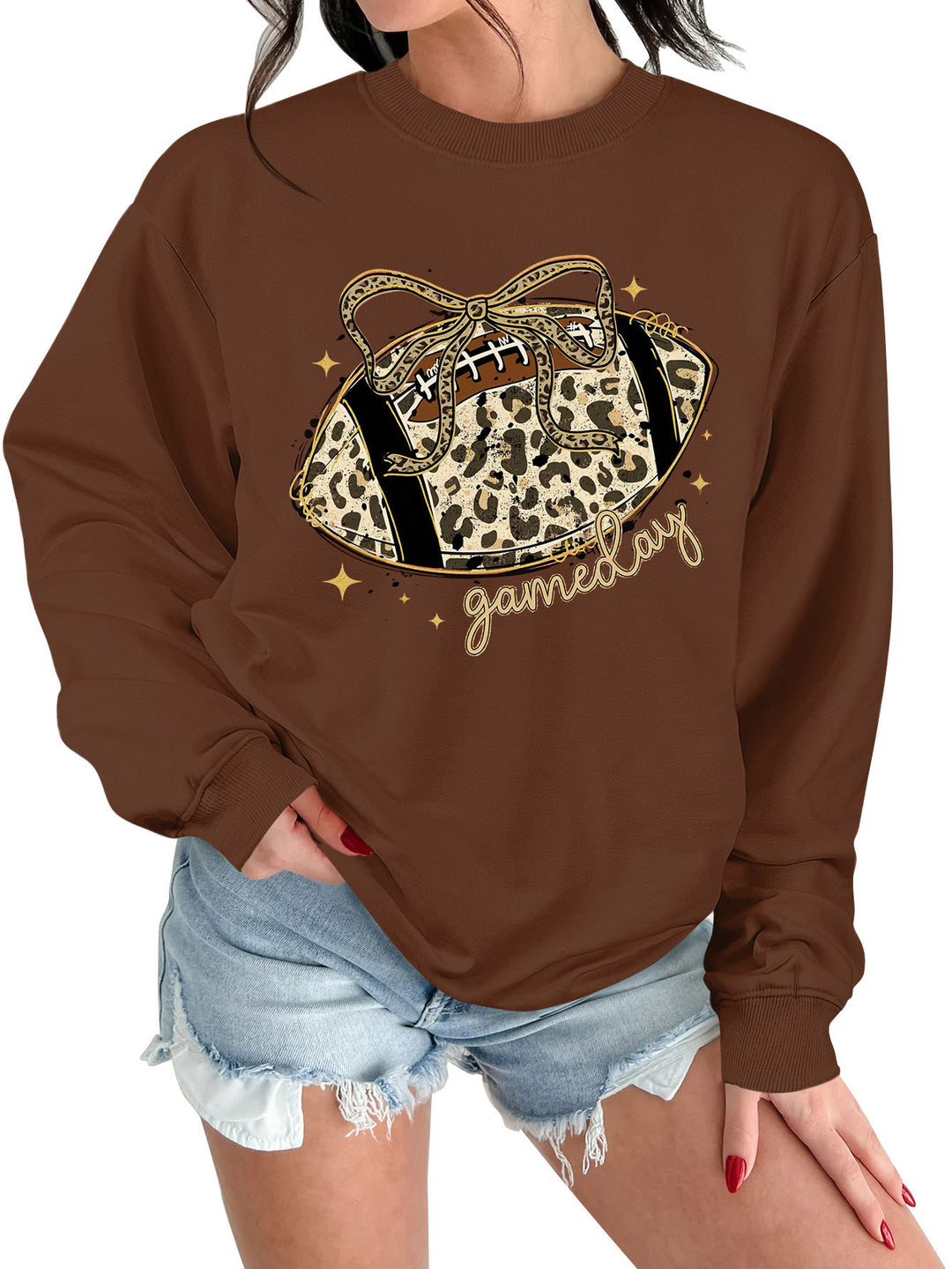 Damen Sweatshirt mit aufregendem Sportmotiv und lässigem Schnitt Drune