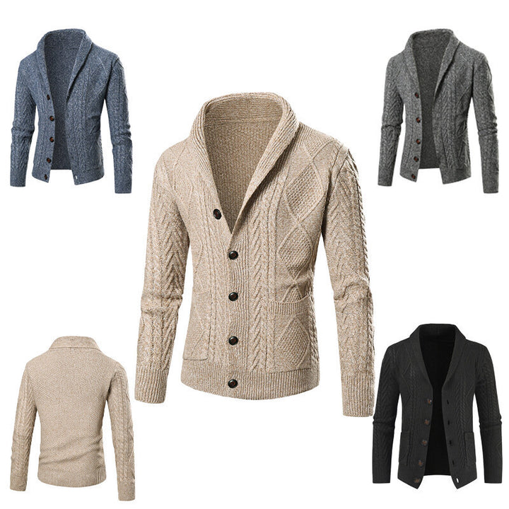 Herren Strickjacke mit modernem Zopfmuster und praktischen Taschen Drune