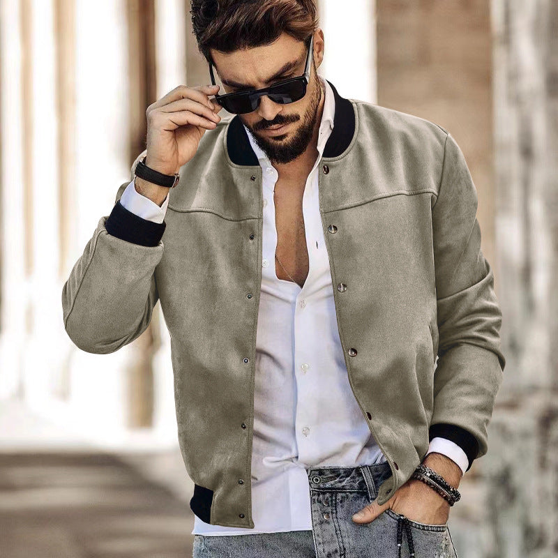 Herren sportliche Collegejacke mit seitlichen Reißverschlusstaschen Drune