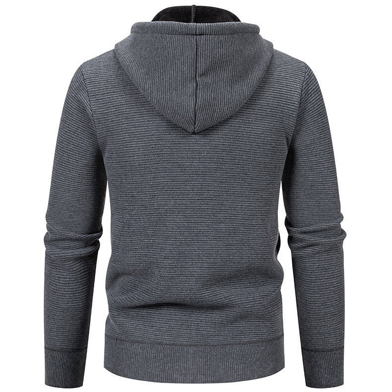 Herren moderne Kapuzenjacke mit strukturierter Oberfläche und weichem Innenfutter Drune