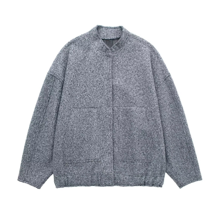 Damen Kuschelige Oversized-Jacke aus flauschigem Material mit praktischen Taschen Drune