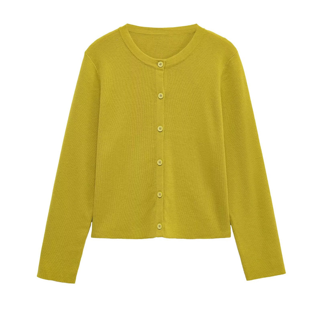 Damen lässige Strickjacke mit feinen Knopfdetails Drune