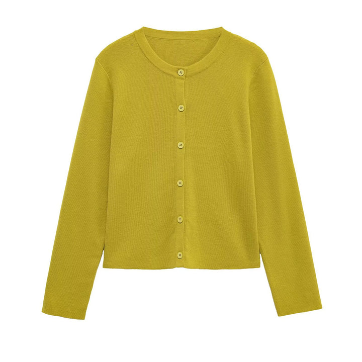 Damen lässige Strickjacke mit feinen Knopfdetails Drune