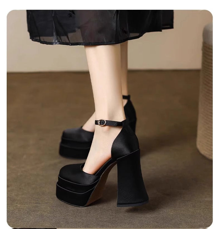 Damen Plateau-High-Heels mit schickem Riemen Drune