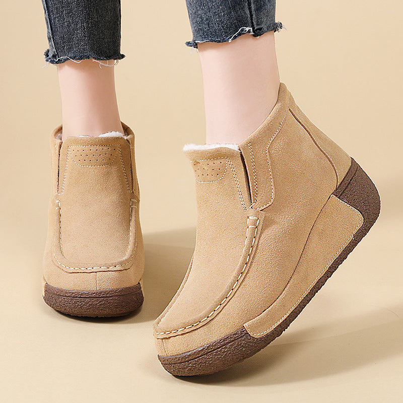 Damen Komfortable Warmgefütterte Stiefeletten mit rutschfester Sohle Drune