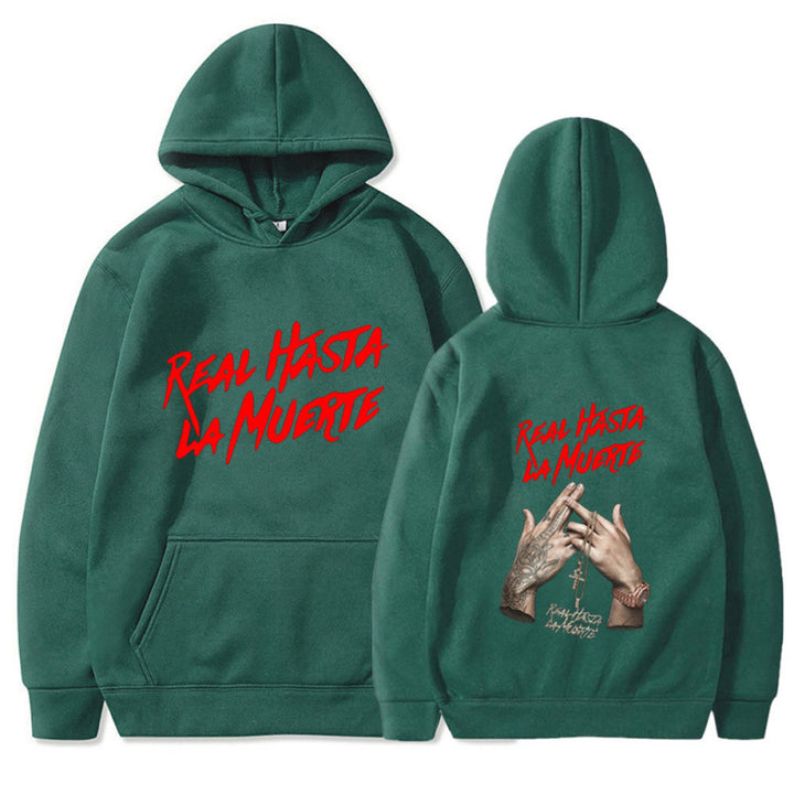 Damen Kapuzensweater mit auffälligem Schriftzug in urbanem Stil Drune