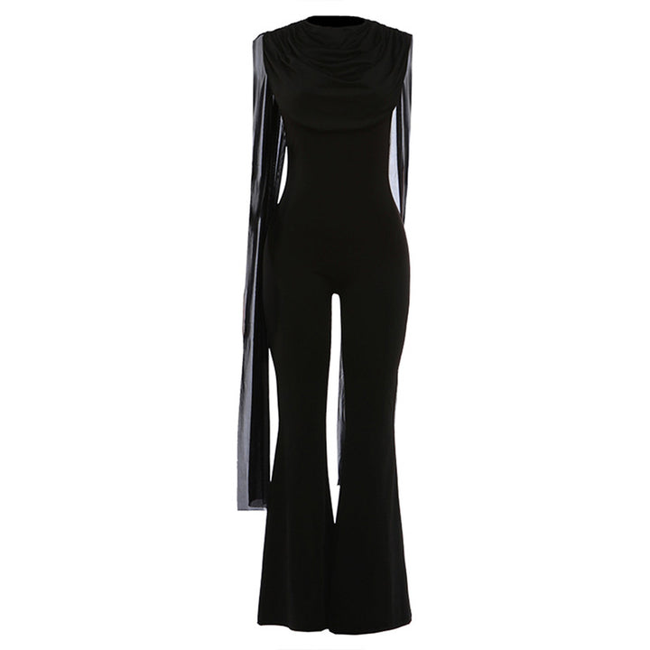 Damen Eleganter Jumpsuit mit Drapierung und weiter Beinführung Drune